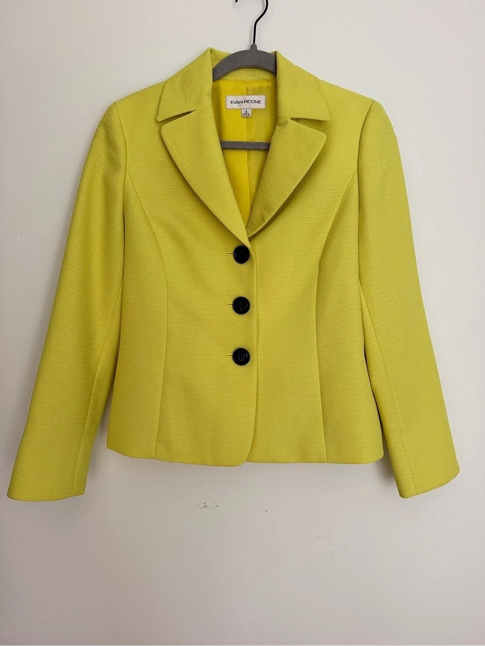 Evan-Picone Women's Blazer Jacket Chartreuse Yellow Green Size 6 Like New